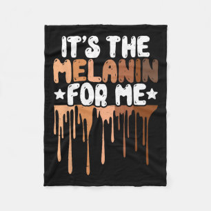 The Melanin For Me Melanated Black History Junetee Fleece Blanket