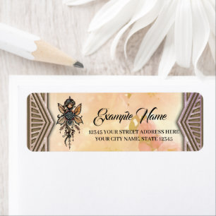 The melody of nature, dance of the flower fairy. return address label