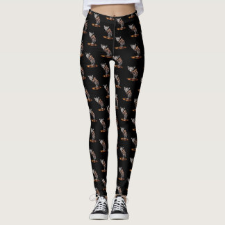 The Melting Giraffe Funny Surreal Art Design Leggings