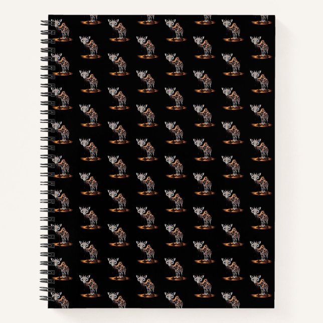 The Melting Giraffe Funny Surreal Art Design Notebook (Front)