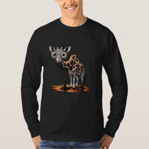 The Melting Giraffe Funny Surreal Art Design T-Shirt