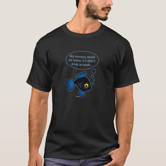 'The Memory Dilemma of Fish' t-shirt in Black/Blue (Front)