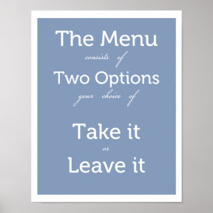 The Menu has Two Choices Poster