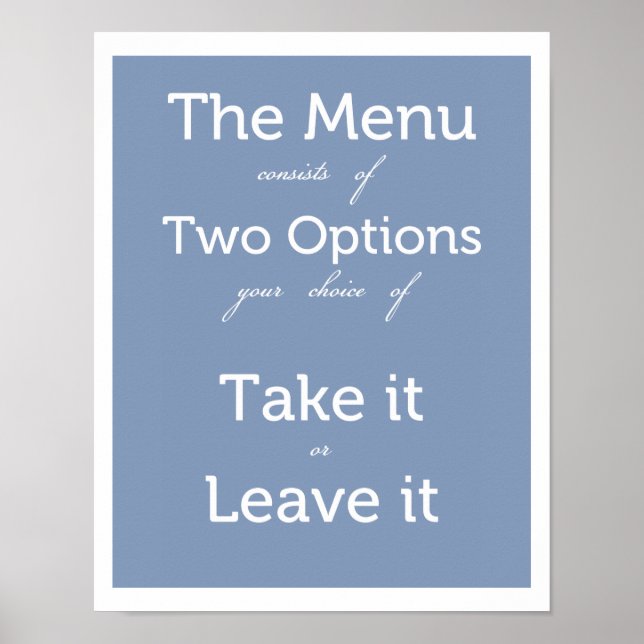 The Menu has Two Choices Poster (Front)