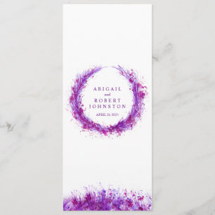 The menu purple splat art wreath watercolor