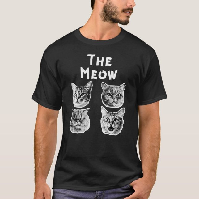 The Meow Cat Retro T-Shirt (Front)