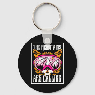 The Meowtains Are Calling Cat Skier Ski Skiers Ski Key Ring