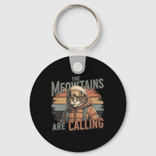 The Meowtains Are Calling Cat Snowboard Ski Men Wo Key Ring