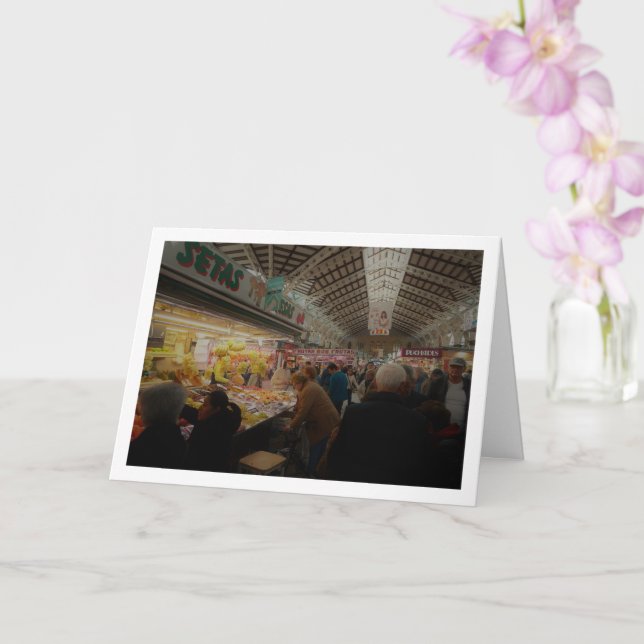 The Mercado Central, Valencia, España Card (Orchid)
