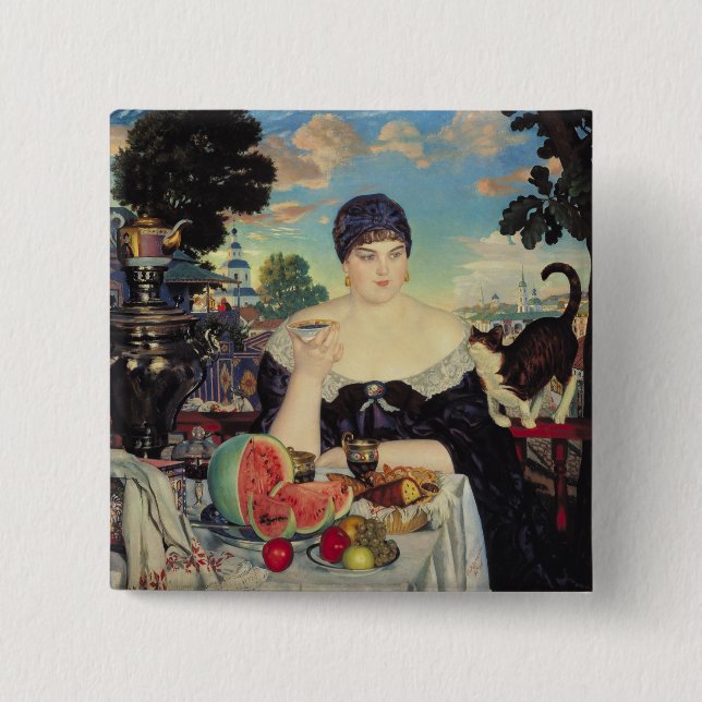 The Merchant's Wife at Tea, 1918 15 Cm Square Badge (Front)