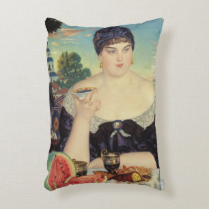 The Merchant's Wife at Tea, 1918 Decorative Cushion