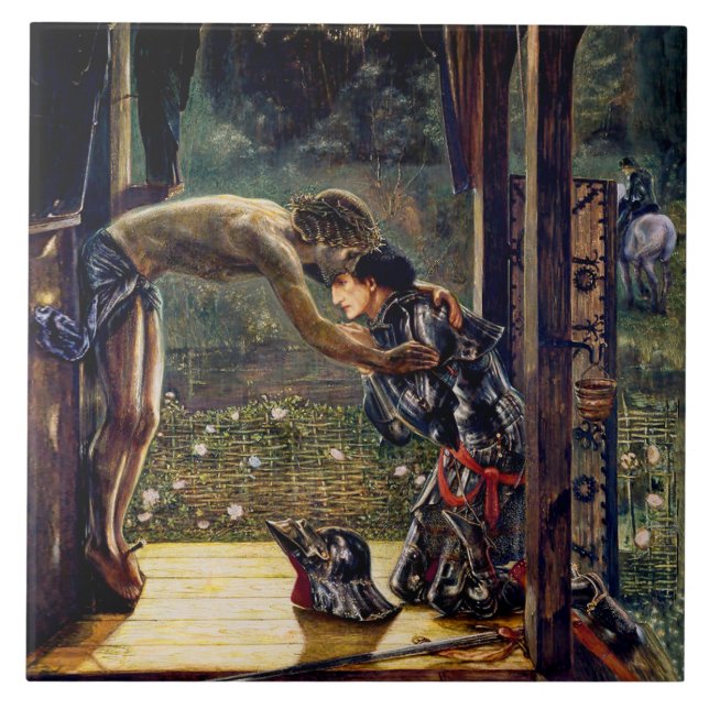 The Merciful Knight by Edward Burne-Jones Ceramic Tile (Front)