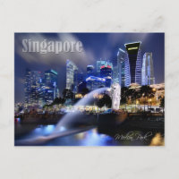 The Merlion and Singapore Skyline