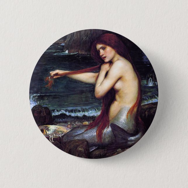 The Mermaid 6 Cm Round Badge (Front)
