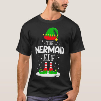 The Mermaid Elf Christmas Family Matching Costume  T-Shirt