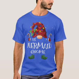 The Mermaid Gnome Buffalo Plaid Christmas Tree Lig T-Shirt