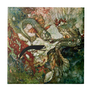 “The Mermaid King” by Edmund Dulac Ceramic Tile