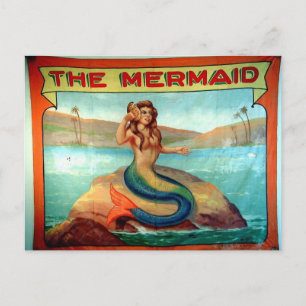 the mermaid vintage postcard
