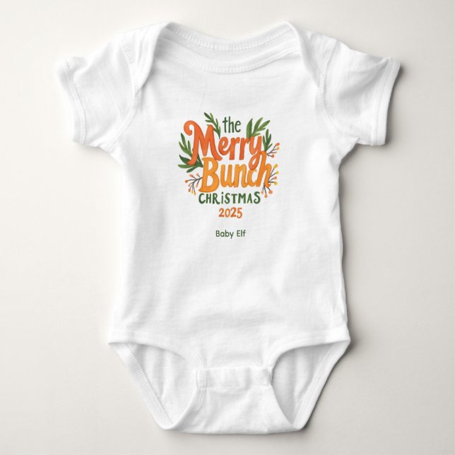 The Merry Bunch – Retro Family Christmas Bodysuit (Front)