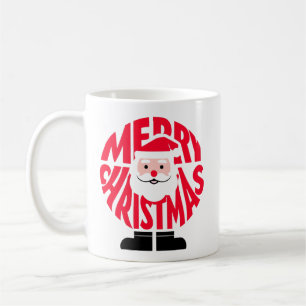 The "MERRY CHRISTMAS" Santa Word Art Mug