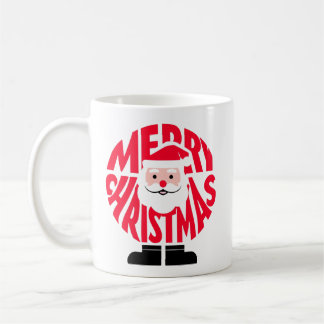 The "MERRY CHRISTMAS" Santa Word Art Mug