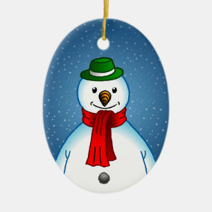 The Merry Snowman on a Christmas Ornament