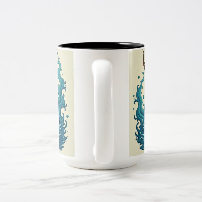 The mesmerising prin Two-Tone coffee mug (Handle)