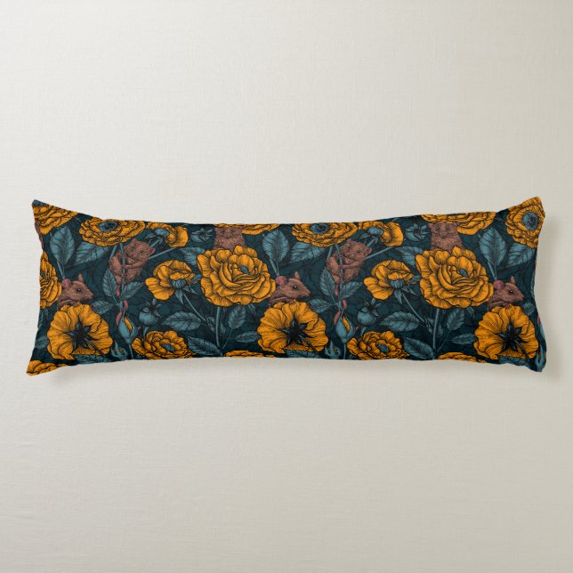 The mice party in orange and blue body cushion (Front)