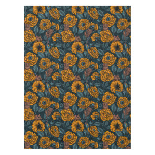 The mice party in orange and blue tablecloth