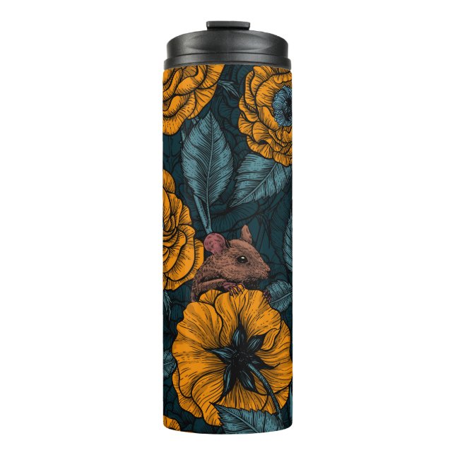 The mice party in orange and blue thermal tumbler (Front)