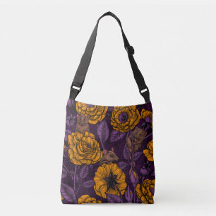 The mice party in orange and violet crossbody bag