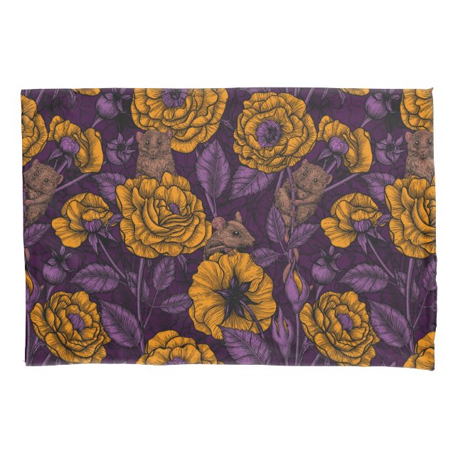 The mice party in orange and violet pillowcase (Front)