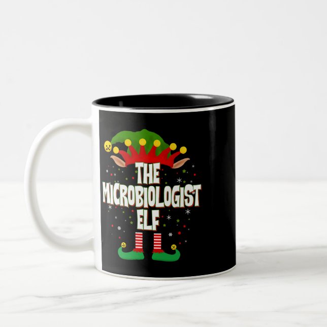The Microbiologist Elf Christmas Two-Tone Coffee Mug (Left)