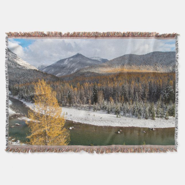 The Middle Fork Of The Flathead River Throw Blanket (Front)