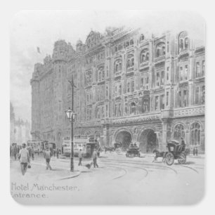 The Midland Hotel, Manchester, c.1910 Square Sticker