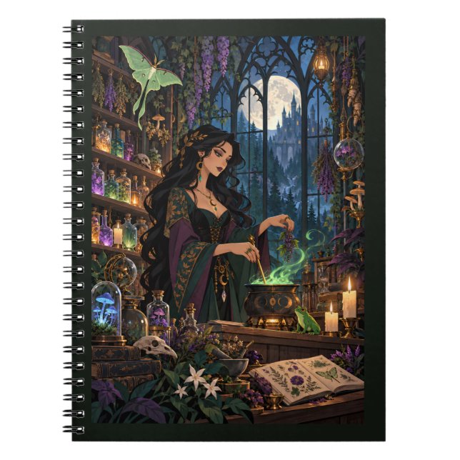 The Midnight Apothecary Witch Potion Fantasy Notebook (Front)