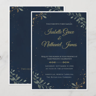 The Midnight Gala Luxury Navy Wedding Invitation 