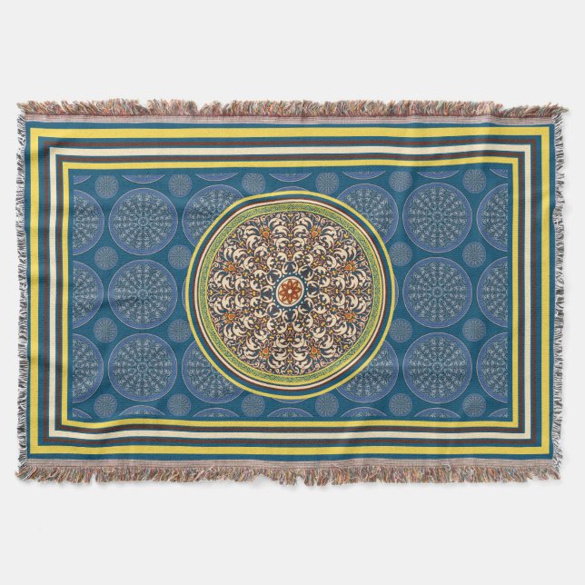The Midnight Garden of Shiraz Throw Blanket (Front)