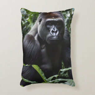 The Midnight Gorilla King: Monarch of the Forest Decorative Cushion