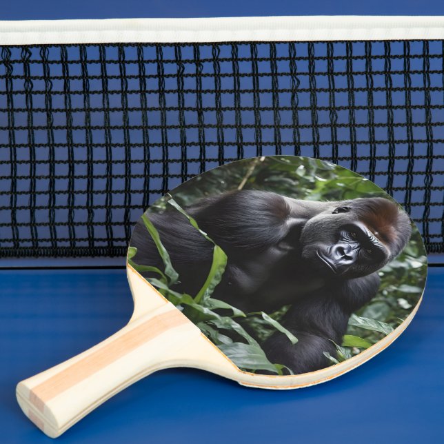 The Midnight Gorilla King: Monarch of the Forest Ping Pong Paddle (Insitu)
