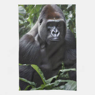 The Midnight Gorilla King: Monarch of the Forest Tea Towel