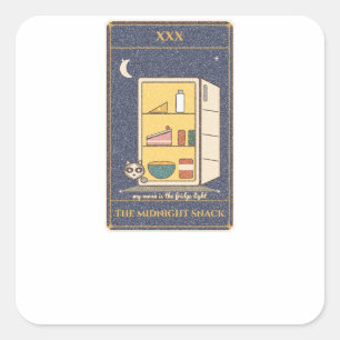 The Midnight Snack Tarot Card Square Sticker