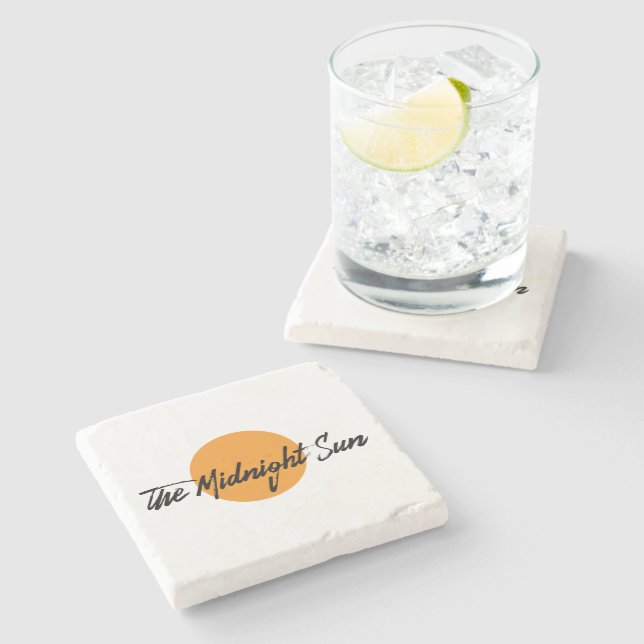 The Midnight Sun Logo Stone Coaster (Side)
