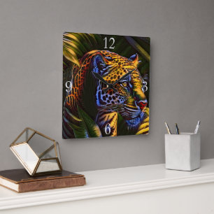The Mighty Jaguar A Jungle Predator Square Wall Clock