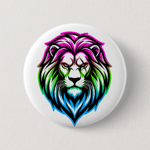 The Mighty Lion - Poly-Sovereign 'Multi-Front' 6 Cm Round Badge