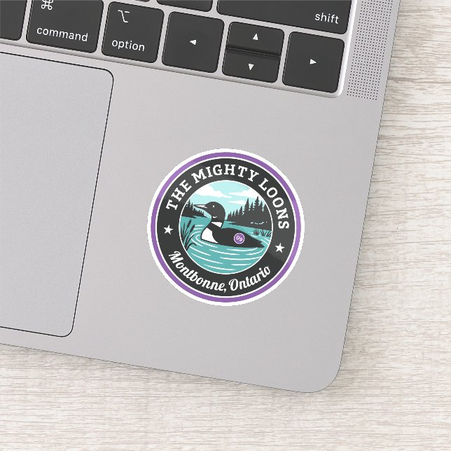 The Mighty Loons Purple Sticker (Detail)