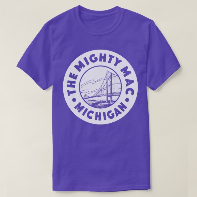 The Mighty Mac Michigan Circle White T-Shirt (Design Front)