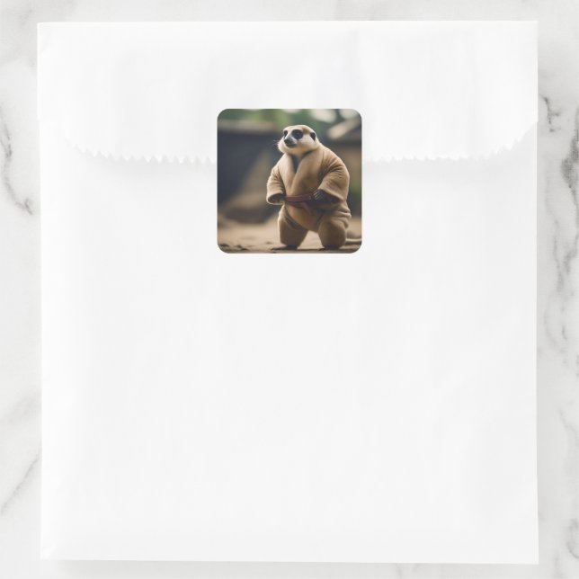 The Mighty Meerkat: Sumo Showdown, Square Sticker (Bag)