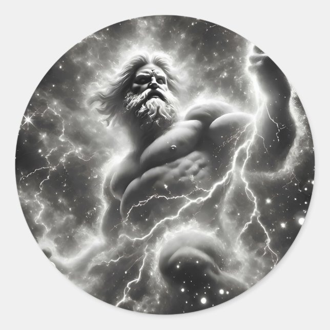  the mighty zeus classic round sticker (Front)