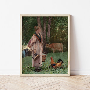 The Milk Maid   Winslow Homer Poster